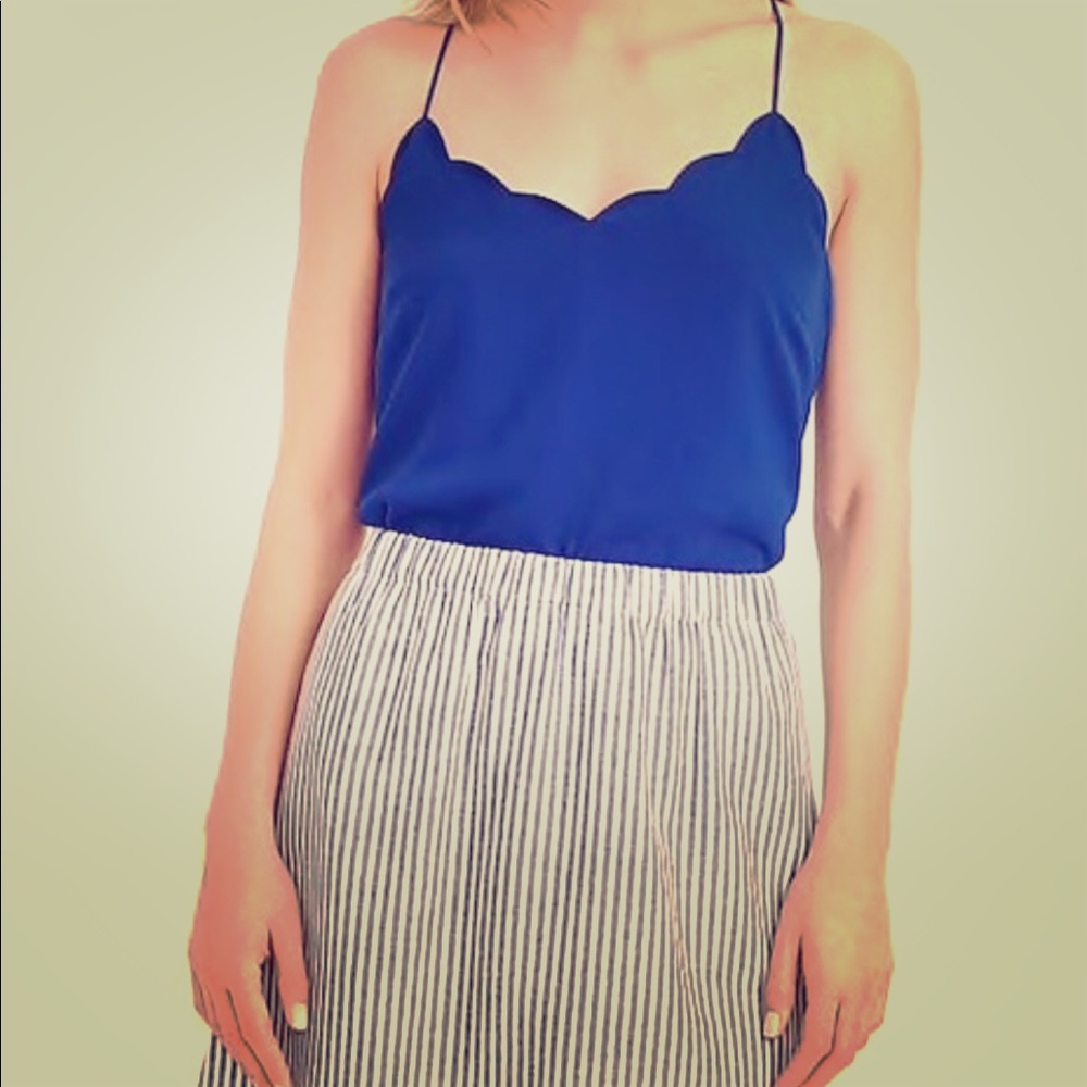 NWT J. Crew Scalloped Teal Blue Tank Top!